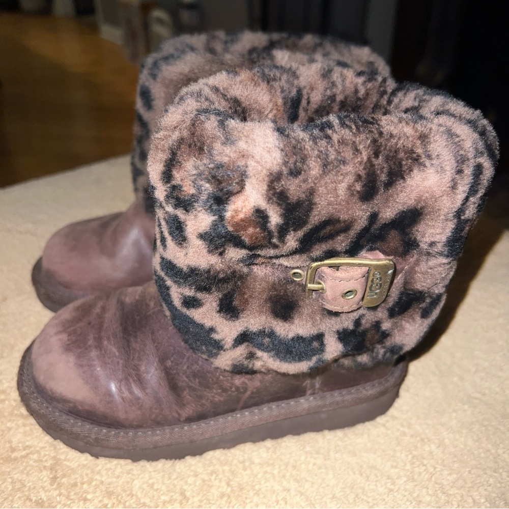 UGG Brown Leopard Kids Boots